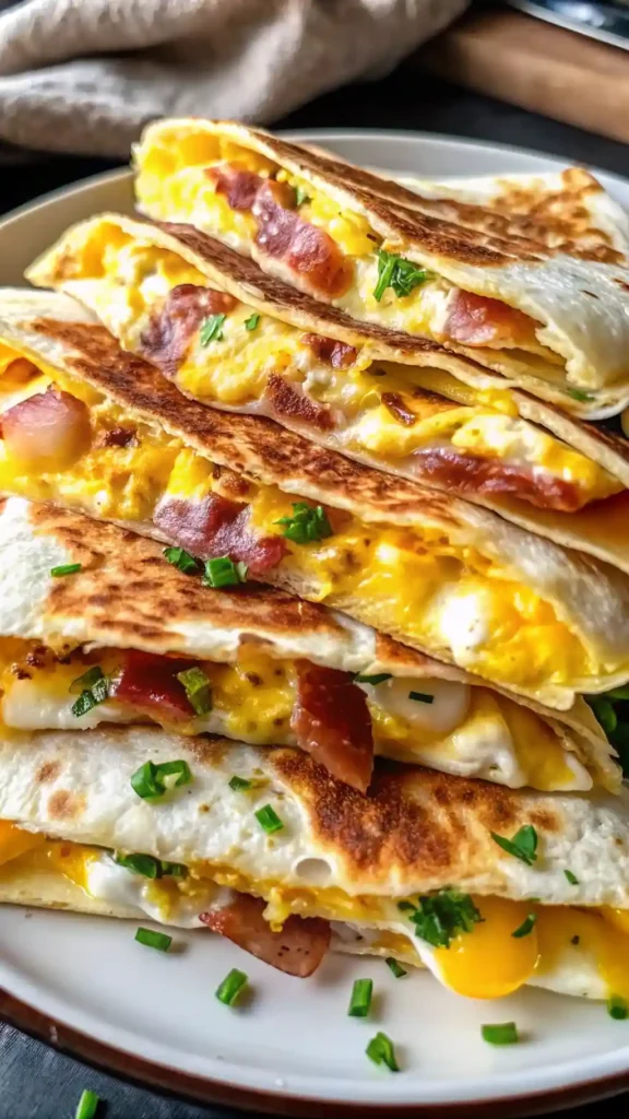 bacon egg cheese breakfast quesadillas