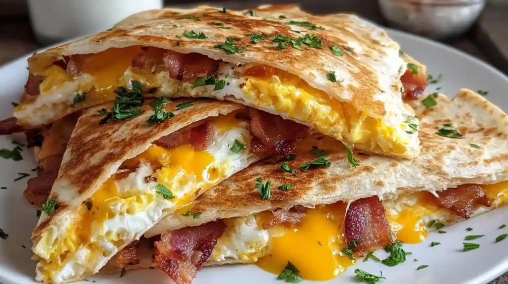 bacon egg cheese breakfast quesadillas