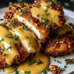 Pretzel Chicken with Mustard-Cheddar Sauce