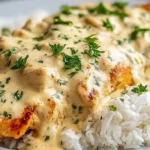 CREAMY SMOTHERED CHICKEN AND RICE