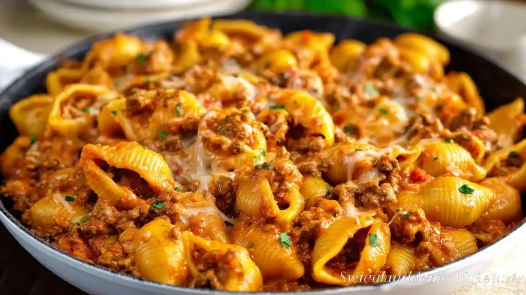 Creamy Beef and Shells