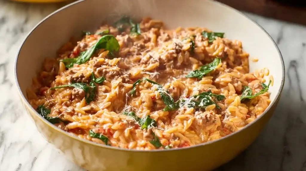 Ground Beef Orzo
