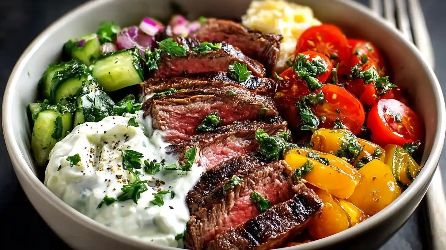 Delicious Mediterranean Steak Bowls