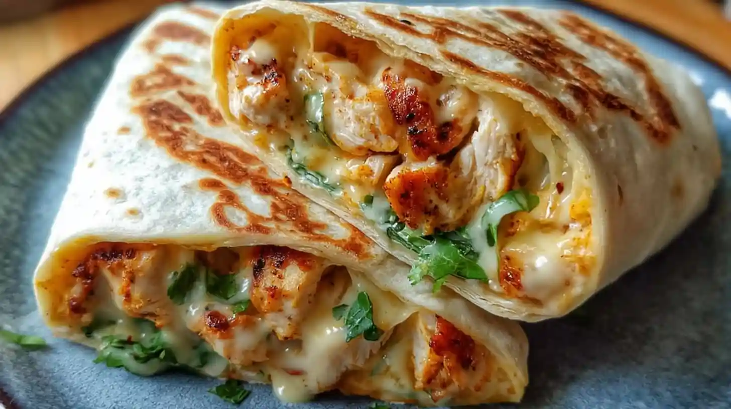 Cheesy Garlic Chicken Wraps