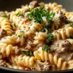 Stovetop Creamy Ground Beef Pasta