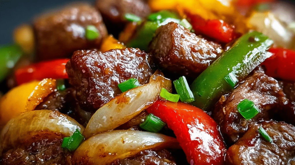 Pepper Steak with Bell Peppers and Onion