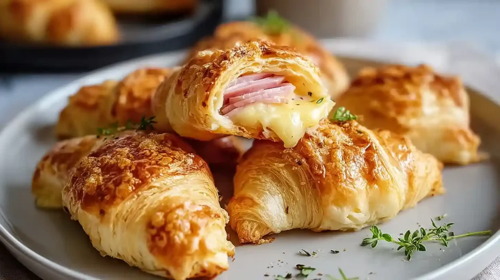 Baked Ham and Cheese Croissants