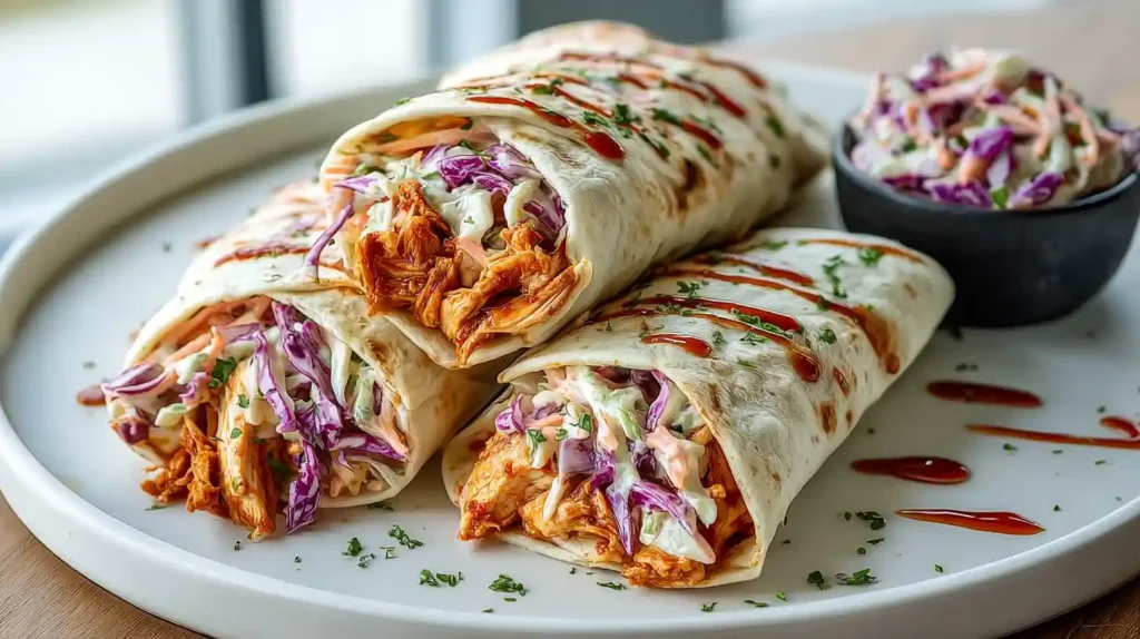 BBQ Chicken Coleslaw Wraps