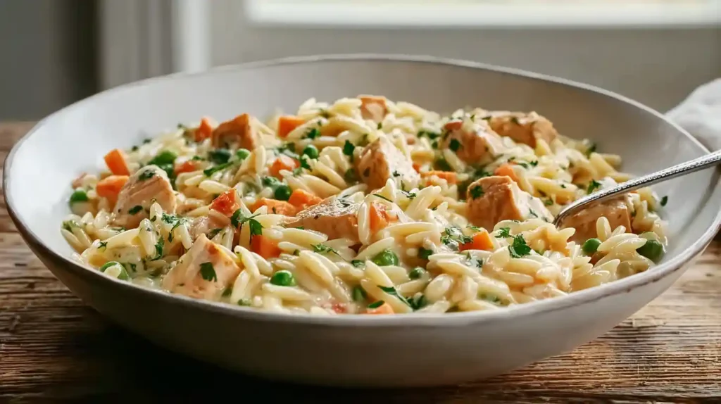 Cozy Chicken Pot Pie Orzo – Comfort Food Twist