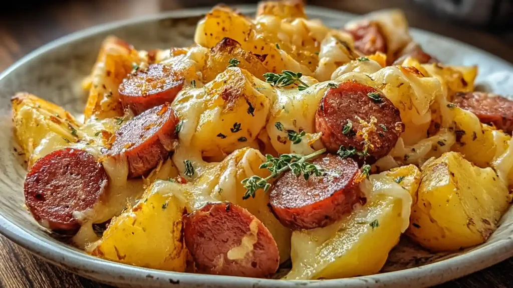 Cheesy Ranch Potatoes and Smoked Sausage