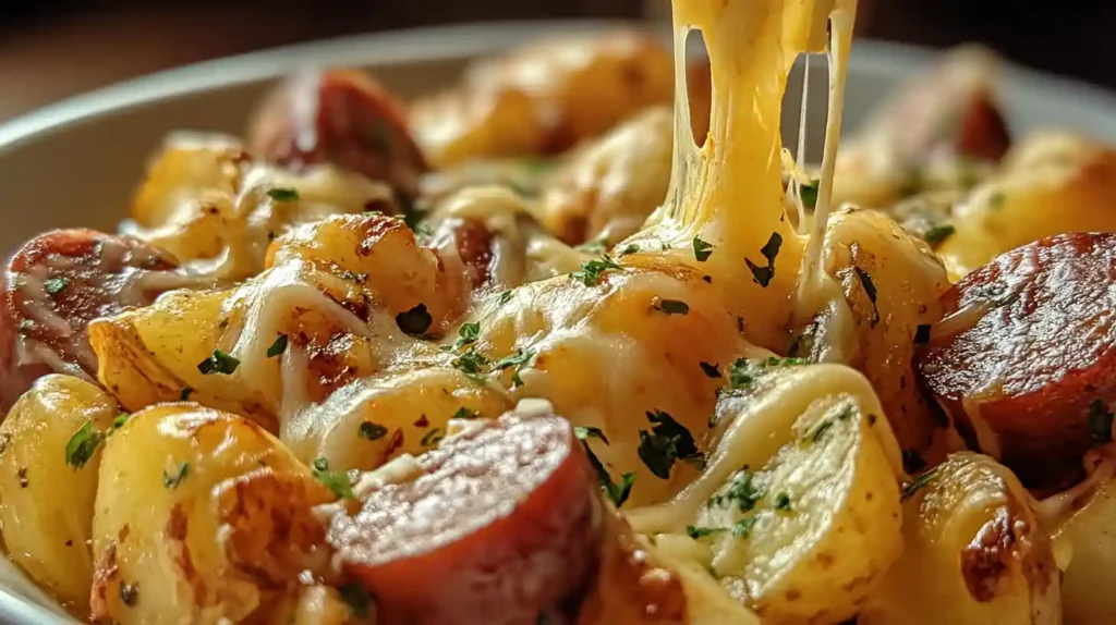Cheesy Ranch Potatoes and Smoked Sausage