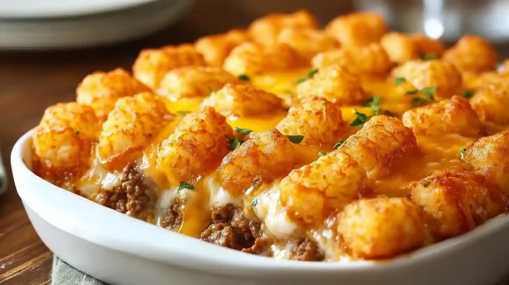 Tater Tot Casserole with Ground Beef