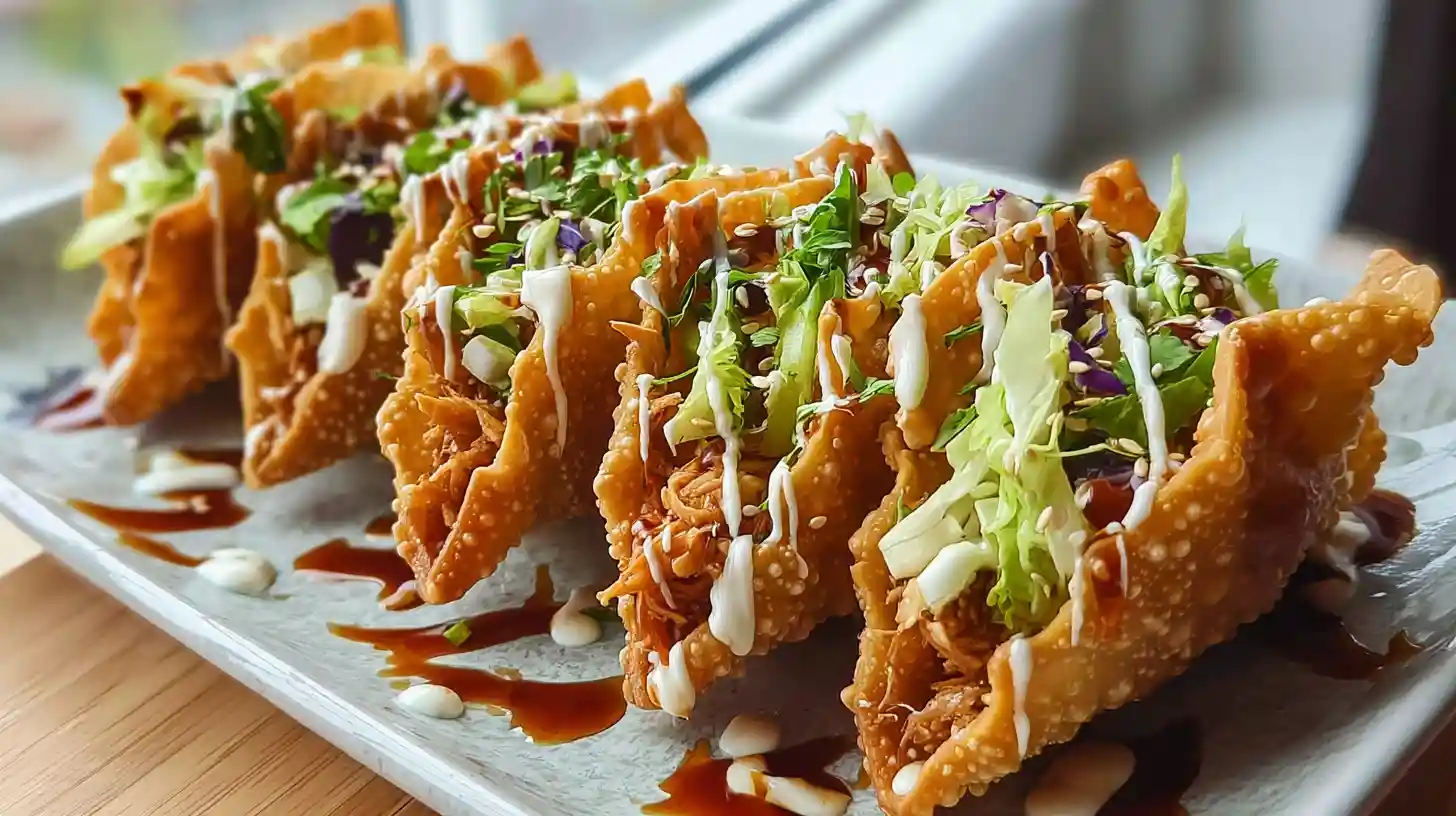 Crispy Chicken Wonton Tacos