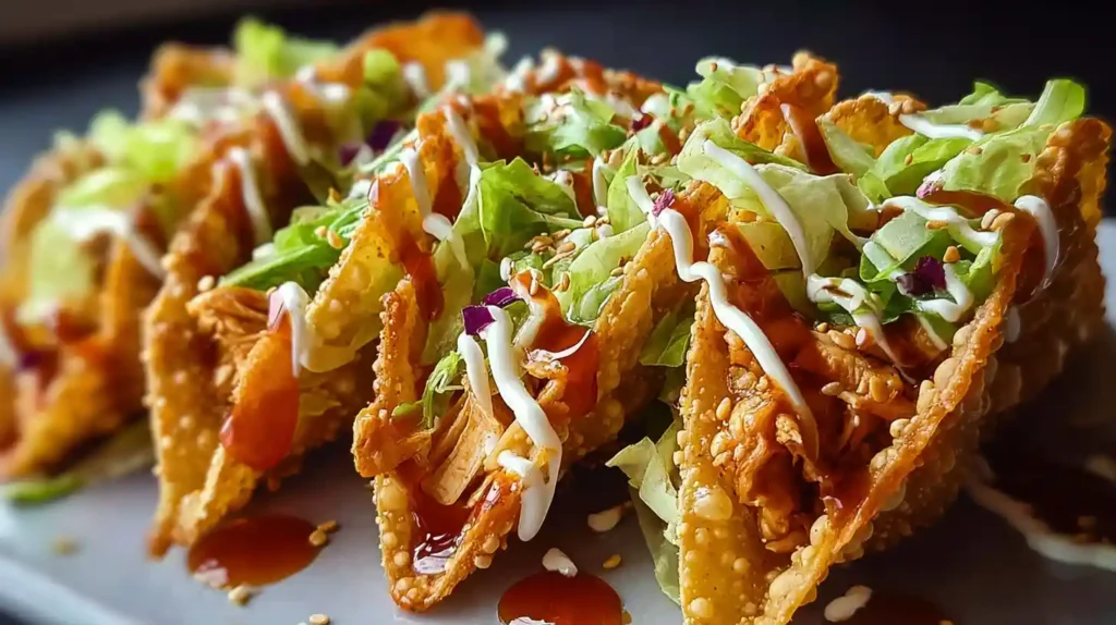 Crispy Chicken Wonton Tacos