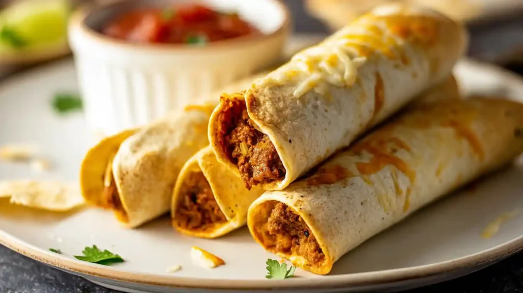 cheesy beef taquitos