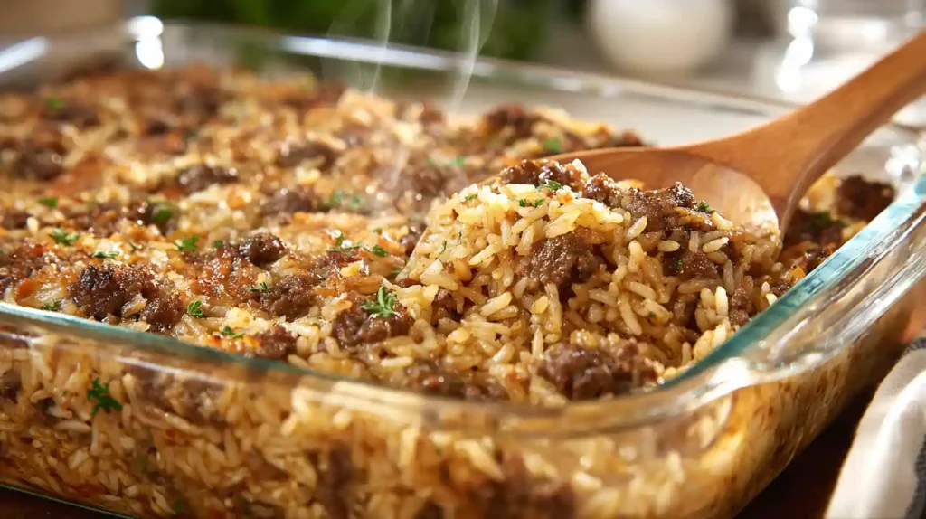 Ground Beef and Rice Casserole