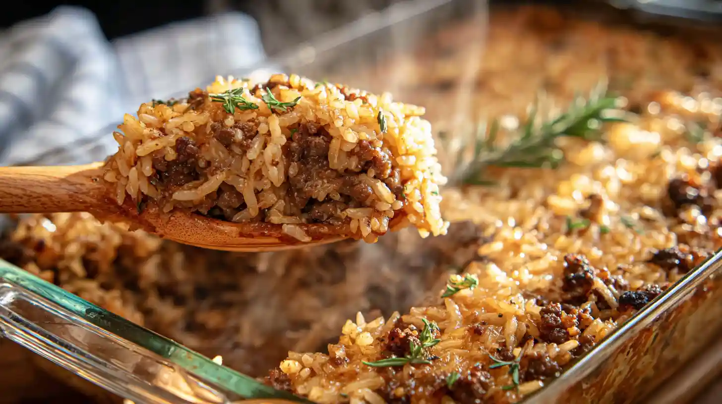 Ground Beef and Rice Casserole