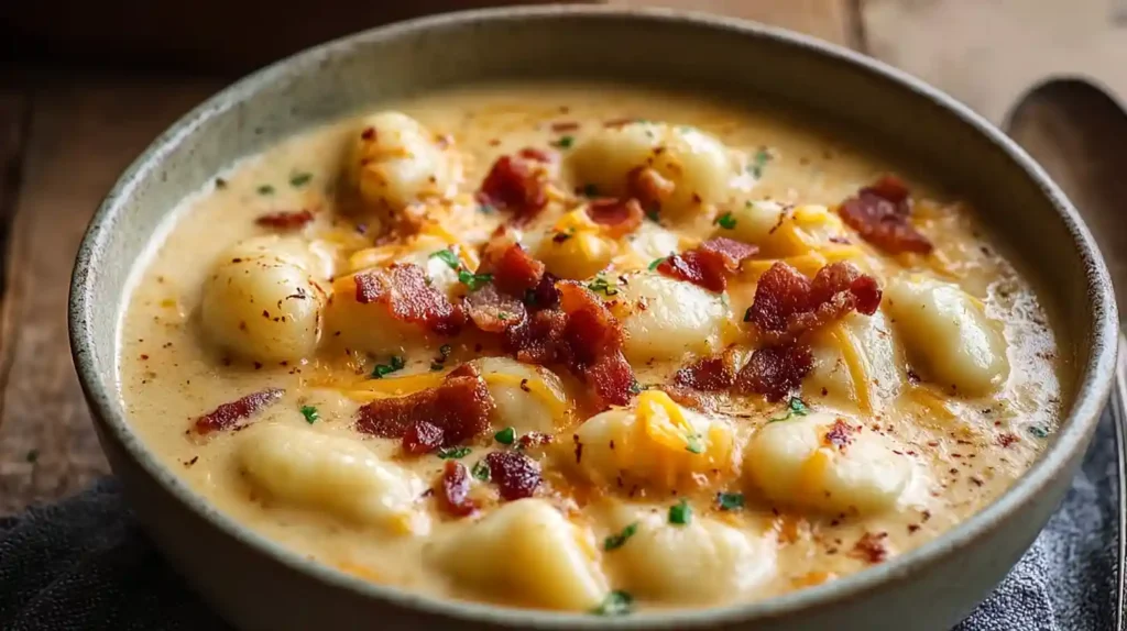 Bacon Cheddar Gnocchi Soup