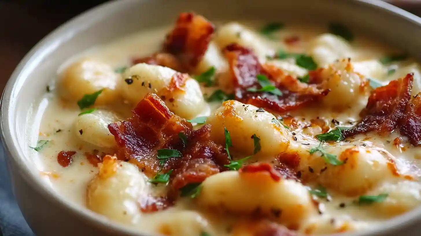 Bacon Cheddar Gnocchi Soup