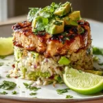 Honey Lime Chicken & Avocado Rice Stack